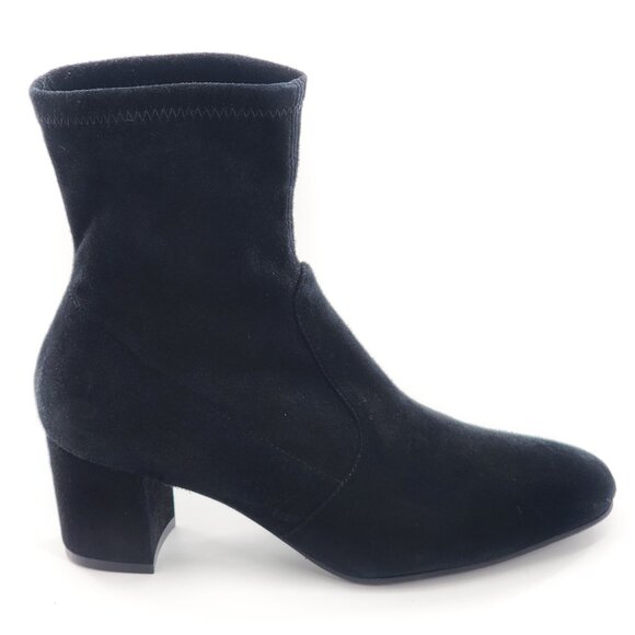 STUART WEITZMAN NWOB Margot Stretch Suede Sock Bootie Black - Picture 1 of 7